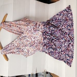 EUC Land's End Women's Paisley One piece Swimsuit sz 18W DD w/built-in bra